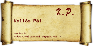 Kallós Pál névjegykártya